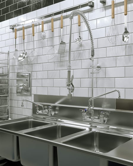 TS Brass Three Comp Sink B0133 PRU and B0231 Pantry Faucet-2